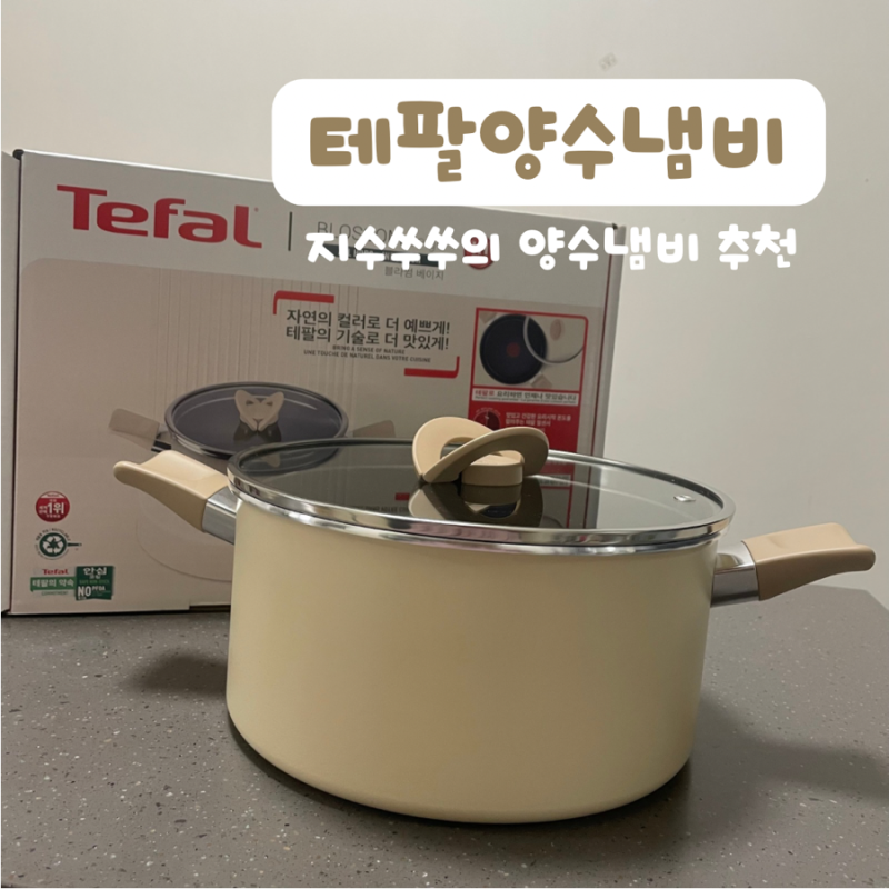 [테팔냄비] 테팔 인턱션 블라썸 냄비 베이지색 24cm 티타늄 냄비로 구매했어요~