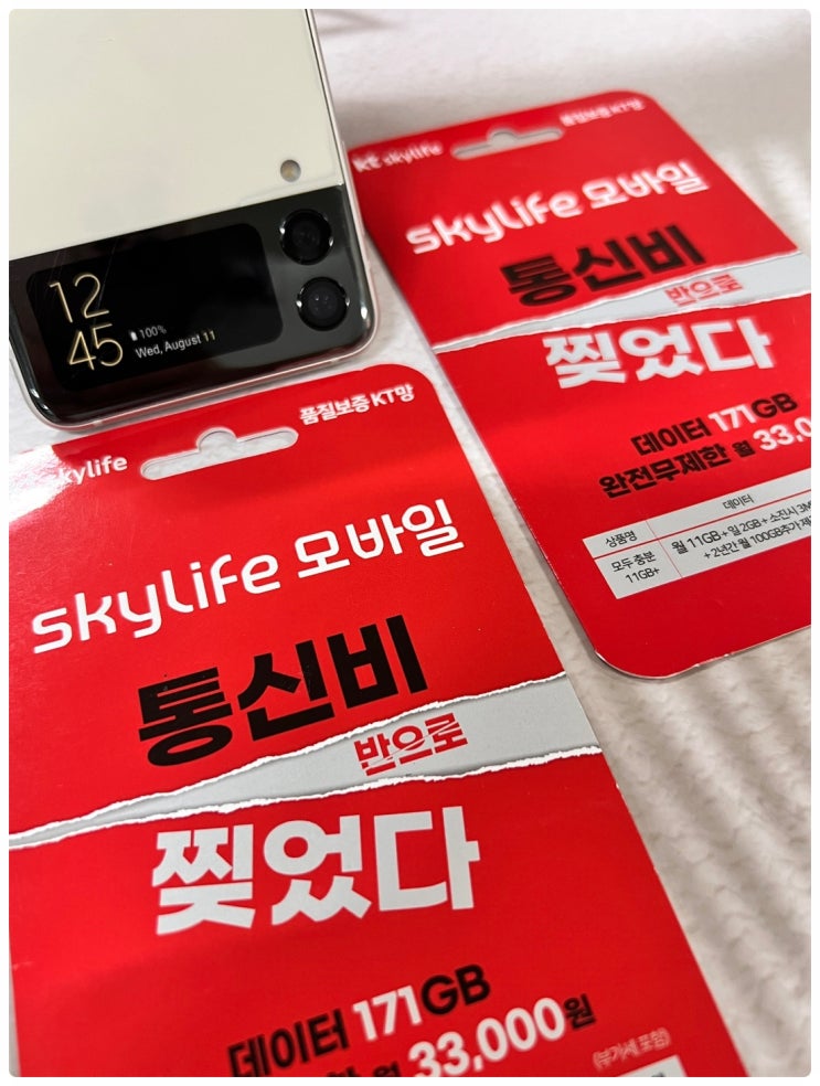  스카이라이프 유심 KT알뜰폰 비대면 개통 방법