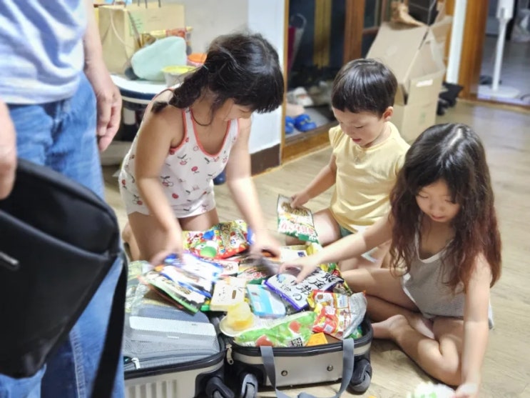  평범한 5살 6살 8살 일상 일본에서 할아버지가 왔어요