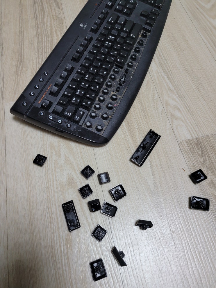  키보드 청소, 키보드를 분해하면 먼지가 잔뜩