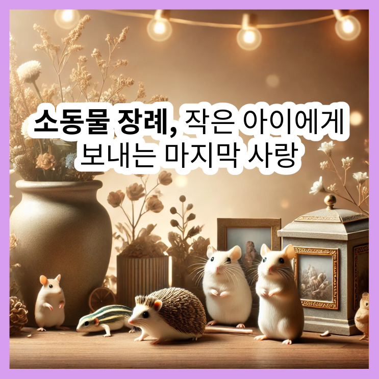  소동물 장례 절차 및 비용, 작은 아이에게 보내는 마지막 사랑