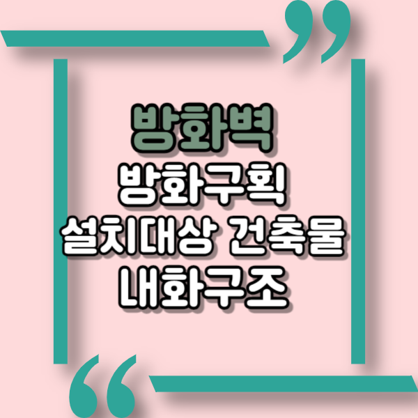  방화구획 설치대상 건축물과 방화구획의 기준, 내화구조와 방화벽