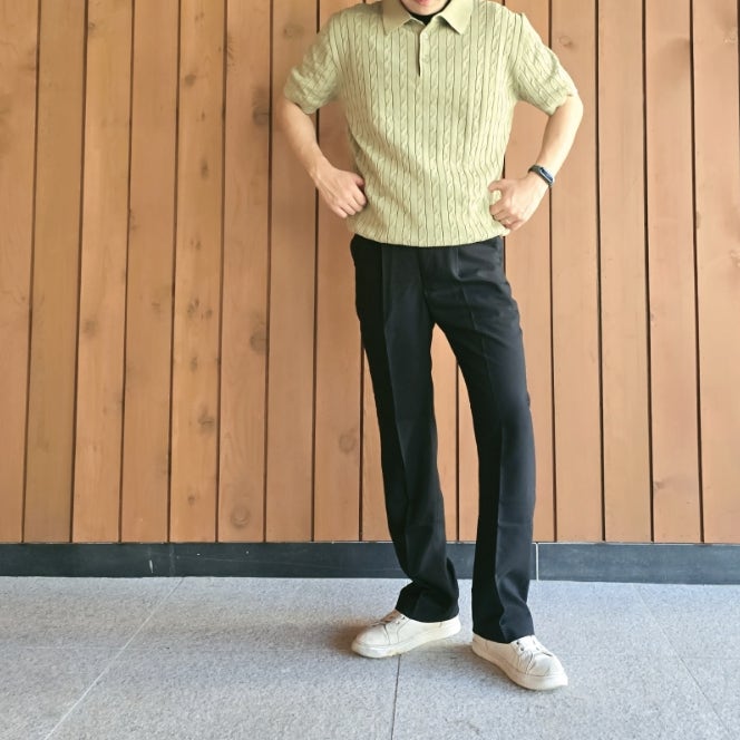 남자슬랙스 추천 - MDR 다리 체형보완 스판 남성 세미 와이드슬랙스