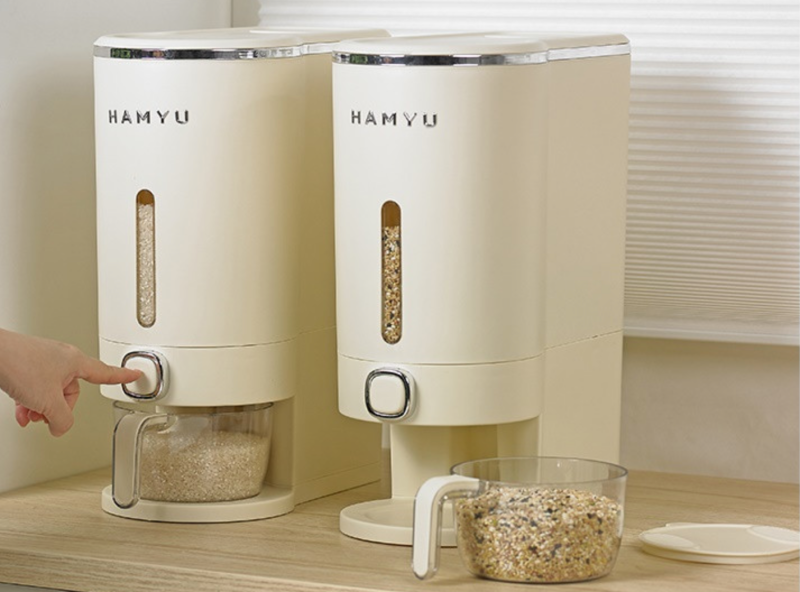 원터치 쌀보관통 쌀통10kg 하뮤쌀통