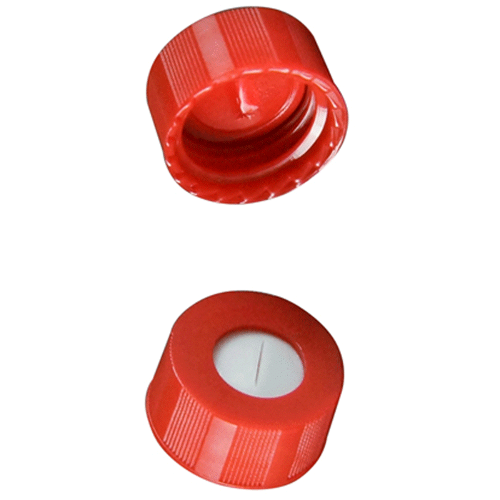  [플라스틱] 9-425mm 레드 스크류 캡 (셉텀 접착) 9-425mm Red Screw Cap (Bonded)