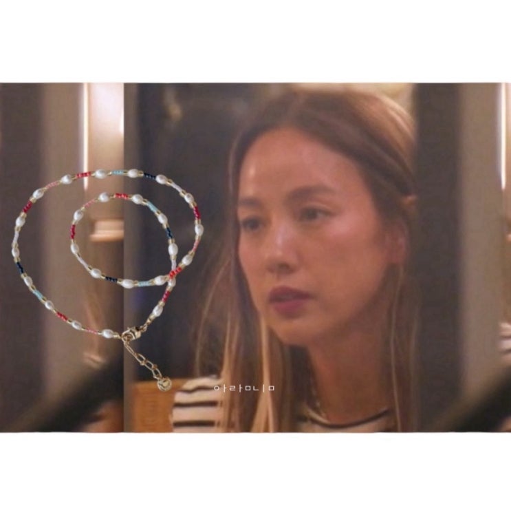 이효리 알록달록 보헤미안 스타일 비즈 목걸이