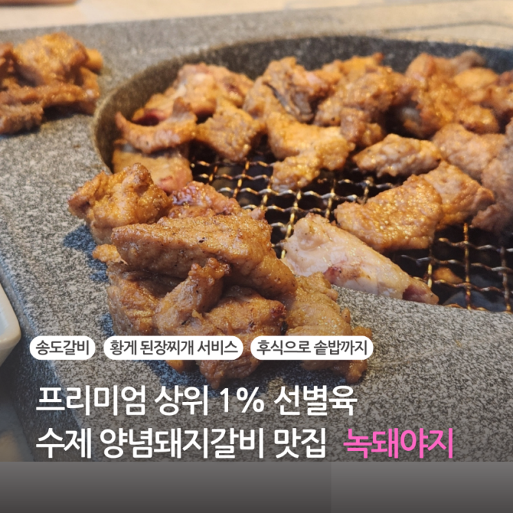  송도맛집 송도갈비 타임스페이스 맛집 녹돼야지 양념돼지갈비 추천(단체 회식 추천, 주차 가능)