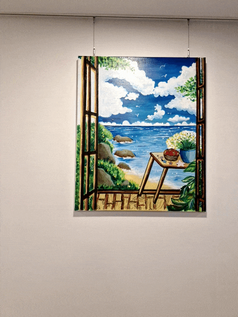  아이가 그린 그림 못 없이 걸기