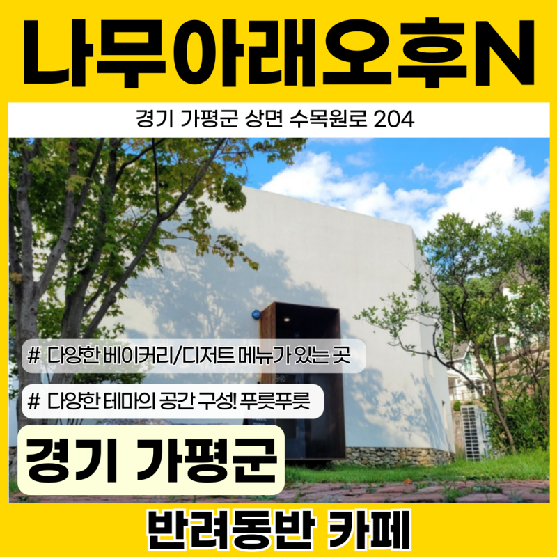 [애견 동반 카페] 자연 속 힐링 가평 '나무아래오후N' 아침고요수목원 근처 베이커리 카페