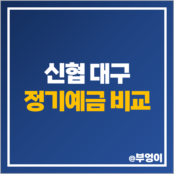 대구 신협 정기예금 금리 비교 이율 높은 고금리 예금 특판 추천 대구 신협 정기예금 금리 비교 이율 높은 고금리 예금 특판 추천
