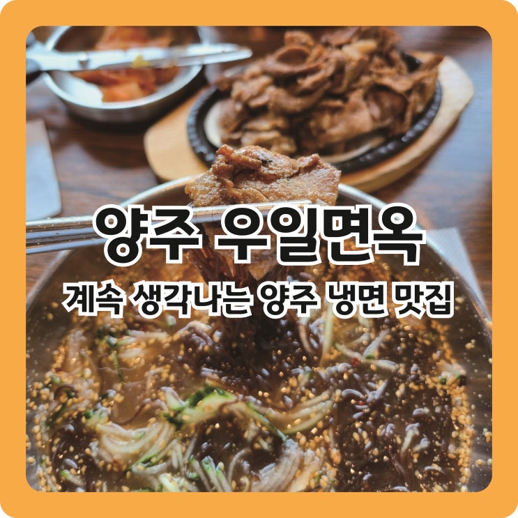  [경기도 양주 맛집]양주인의 찐 냉면맛집, 우일면옥