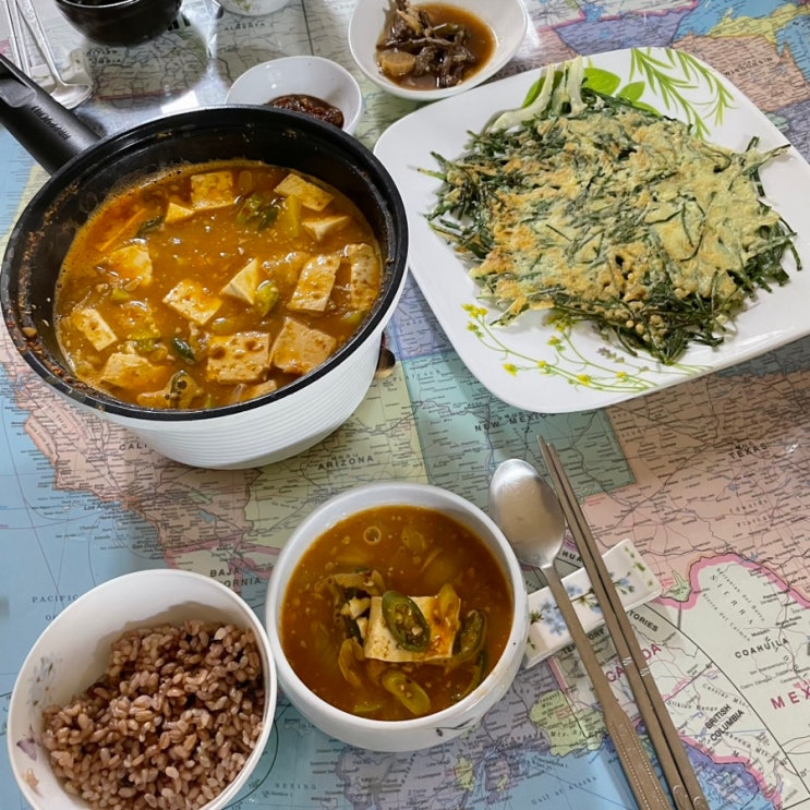  가족 저녁 식사 준비 (4) 된장찌개, 부추전