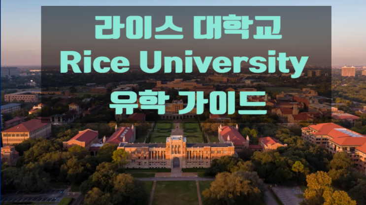 라이스 대학교 Rice University 유학 가이드 라이스 대학교 Rice University 유학 가이드