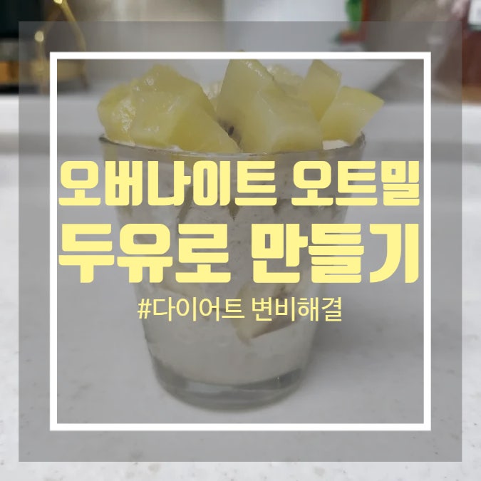 오나오 다이어트 변비 탈출 - 오버나이트 오트밀 두유로 만들기 오나오 다이어트 변비 탈출 - 오버나이트 오트밀 두유로 만들기