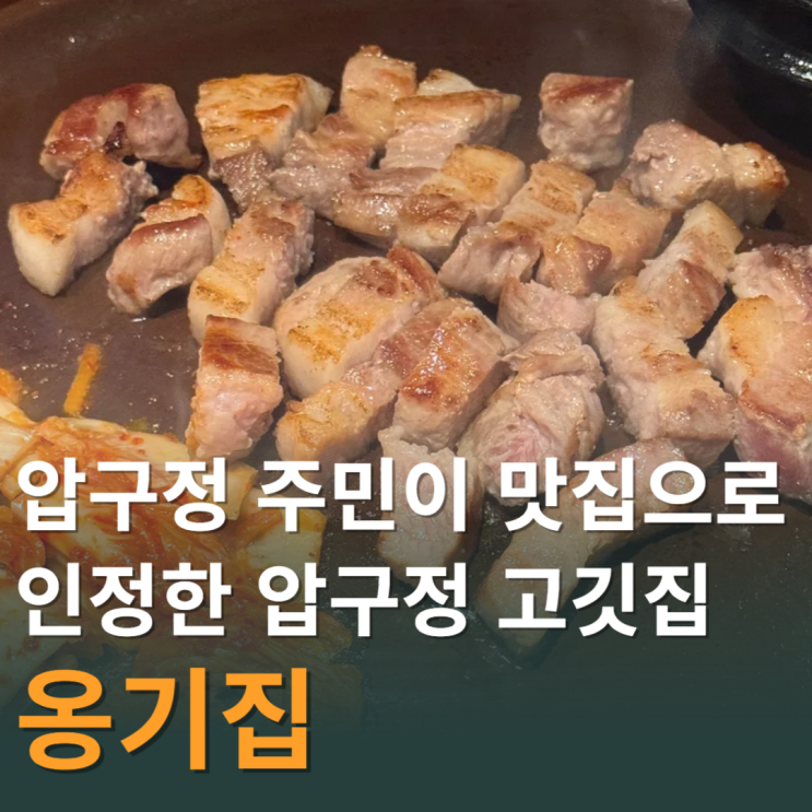  압구정 주민이 찐맛집으로 인정한 압구정 고기집 '옹기집' 솔직후기