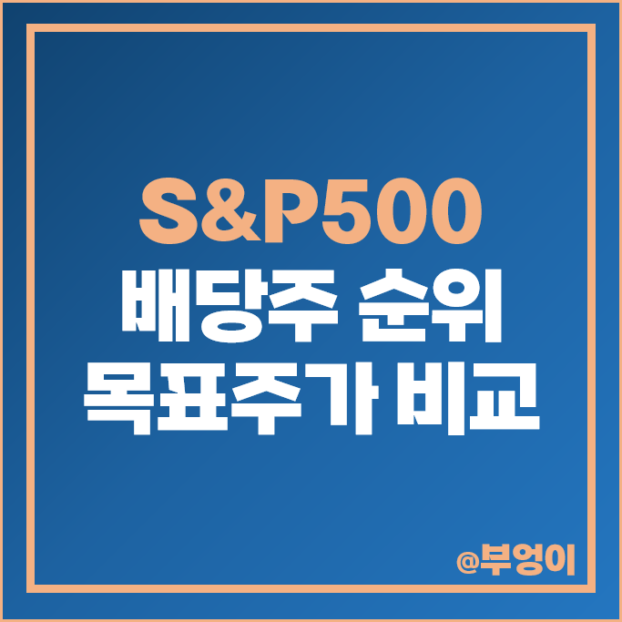 S&P500 지수 미국 배당주 순위 목표주가 배당금 높은 주식 S&P500 지수 미국 배당주 순위 목표주가 배당금 높은 주식