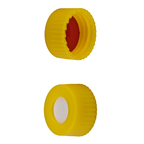  [플라스틱] 9-425mm 옐로우 스크류 캡 (셉텀 접착) 9-425mm Yellow Screw Cap (Bonded)