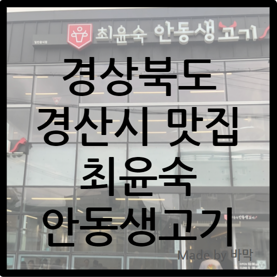  경상북도 경산시 맛집 / 최윤숙 안동생고기 경산점