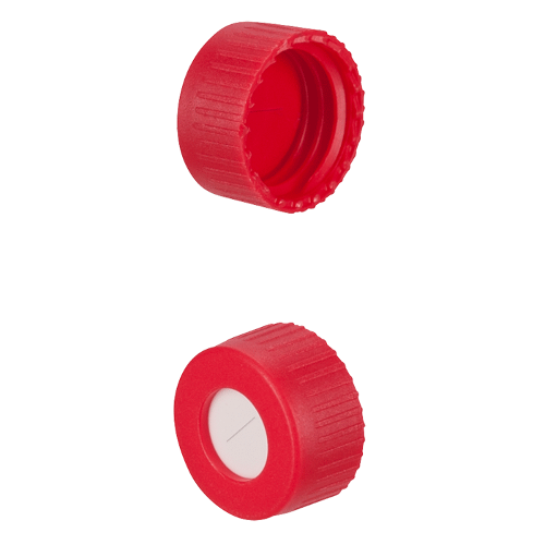  [플라스틱] 9-425mm 레드 스크류 캡 (셉텀 접착) 9-425mm Red Screw Cap (Bonded)