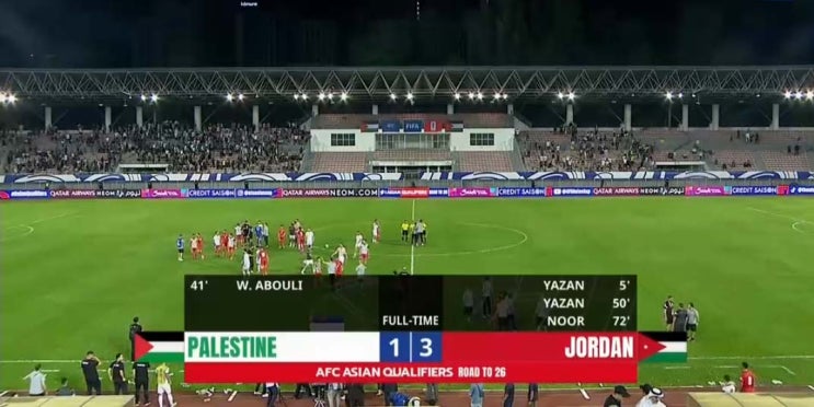  2026 FIFA 월드컵 아시아 3차예선 B조 2차전 팔레스타인 vs 요르단, 각조 2차전 경기결과와 순위