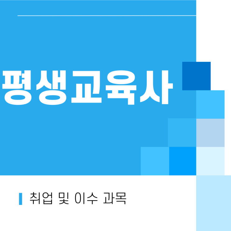  평생교육사 자격증 취업 및 이수 과목
