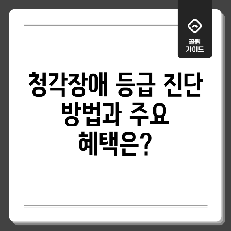 청각장애 등급 진단 방법과 주요 혜택은?