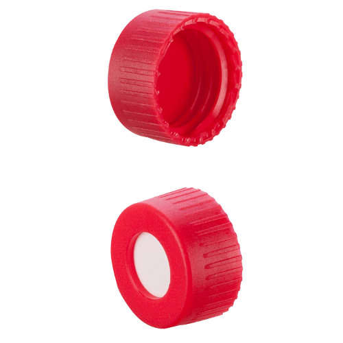  [플라스틱] 9-425mm 레드 스크류 캡 (셉텀 접착) 9-425mm Red Screw Cap (Bonded)