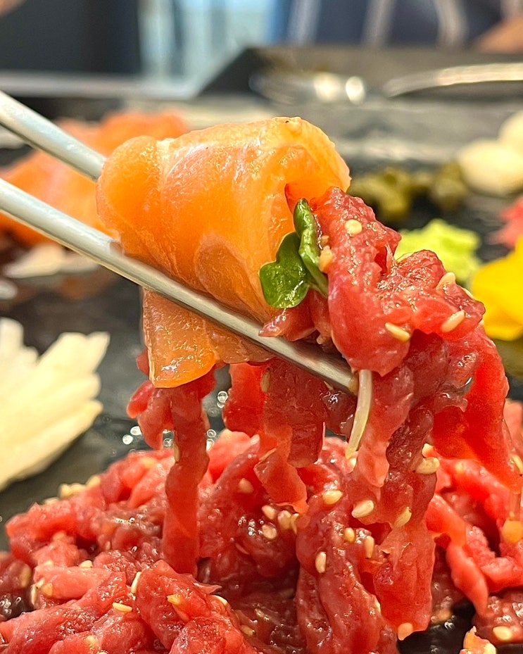  부산시청 밥집 육회바른연어 가성비 좋은 연산동맛집 육바연세트 점심특선