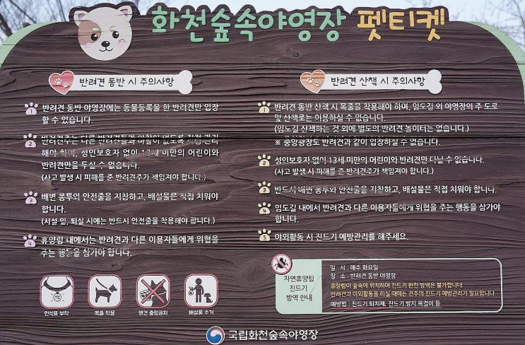  국립 반려견 애견동반 캠핑장 2곳 강원도 충남 공주