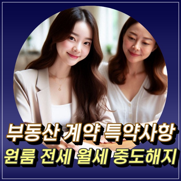  부동산 원룸 전세 월세 계약 중도해지 하는 조건 방법은? 특약사항 체크