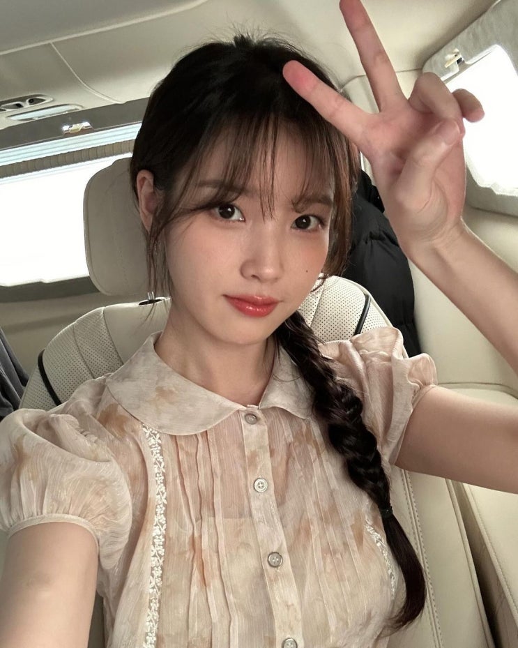  아이유 인스타그램 패션 블라우스 코디 나비버스 Flower Lace Blouse 추천!