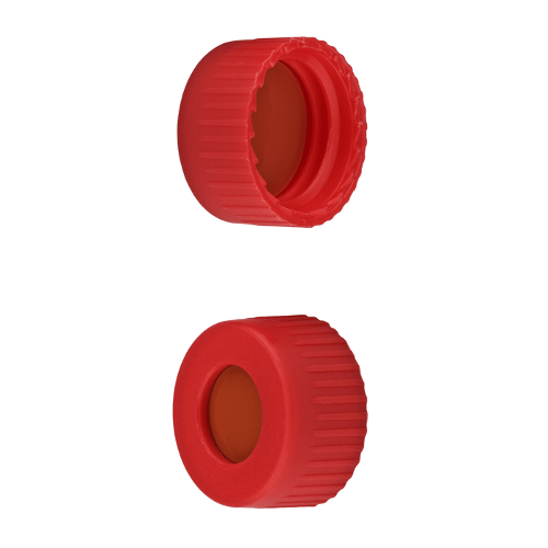  [플라스틱] 9-425mm 레드 스크류 캡 (셉텀 접착) 9-425mm Red Screw Cap (Bonded)