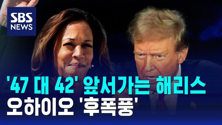 '47 대 42' 앞서가는 해리스…오하이오 '후폭풍' '47 대 42' 앞서가는 해리스…오하이오 '후폭풍'
