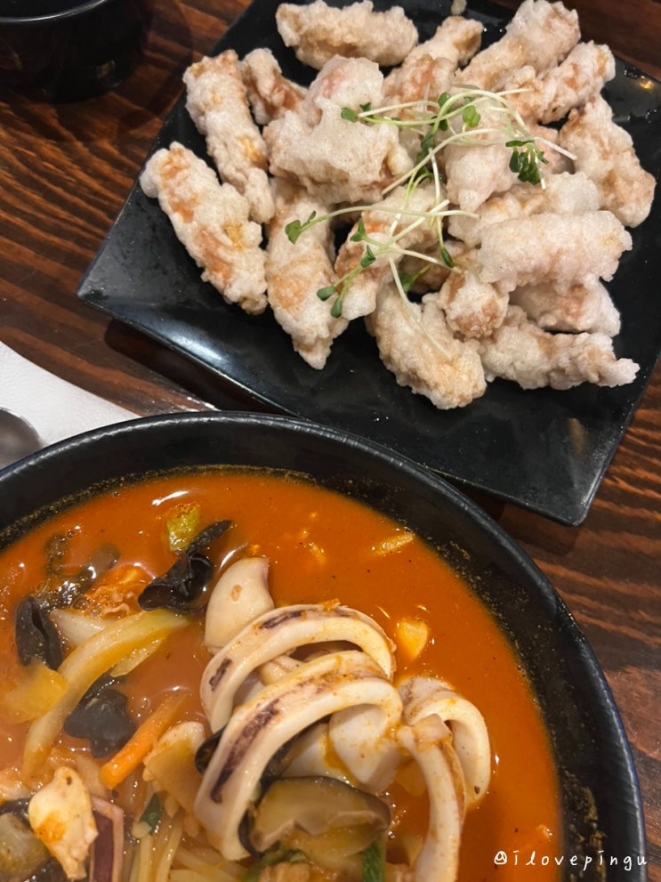  오징어가 통째로 들어가는 짬뽕 인천 청라 맛집 자강