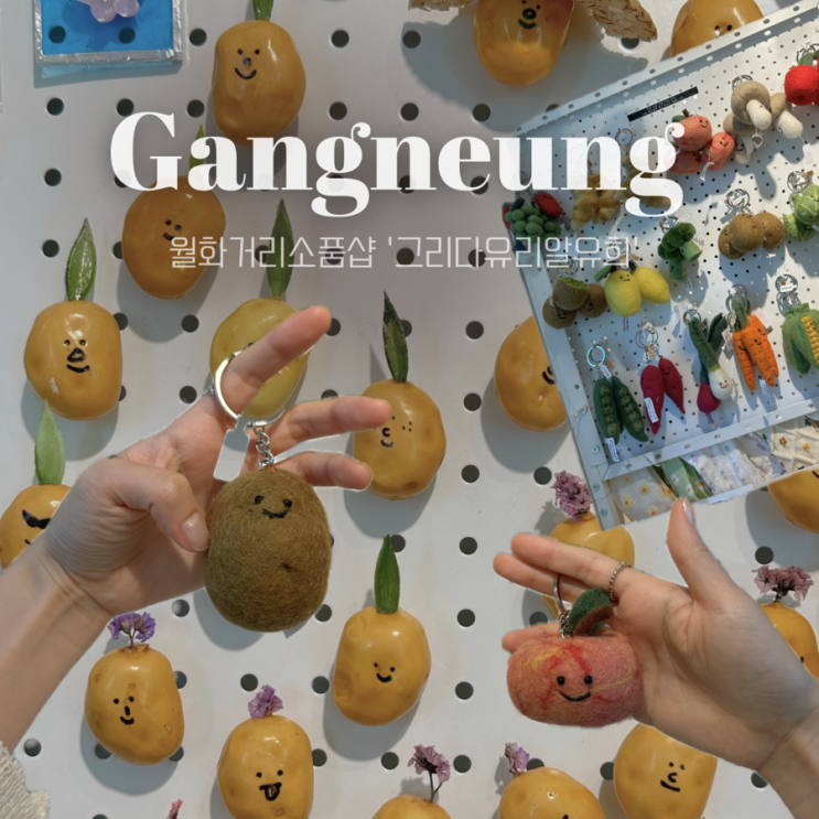  강릉 월화거리 소품샵 | 그리다유리알유희 감자마그네틱 귀여워,,