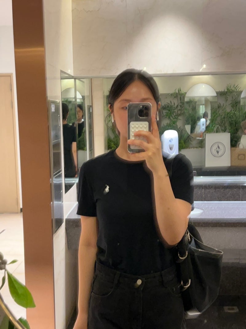 POLO 폴로 기본반팔티 커스텀 슬림핏 여성 xs 사이즈 코디 추천