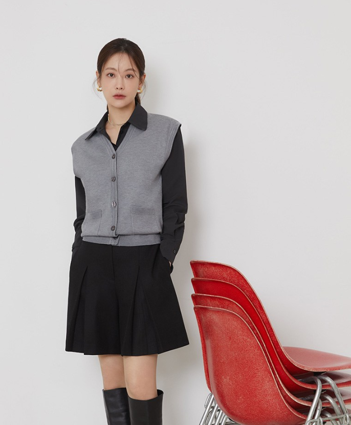  30대 여성 가을 데일리룩으로 함께 하기 좋은 옷 브랜드 조르쥬레쉬 니트 베스트 조끼 코디 추천 w. 오연서