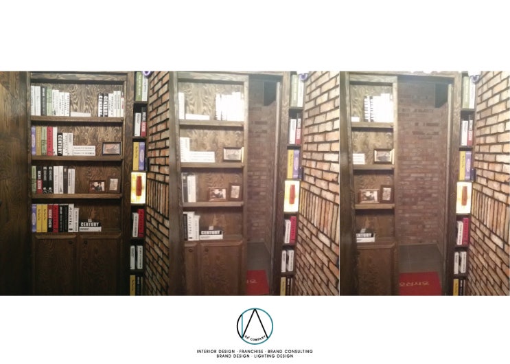  술집 인테리어 시크릿도어, 비밀의 방 책장문 만들기