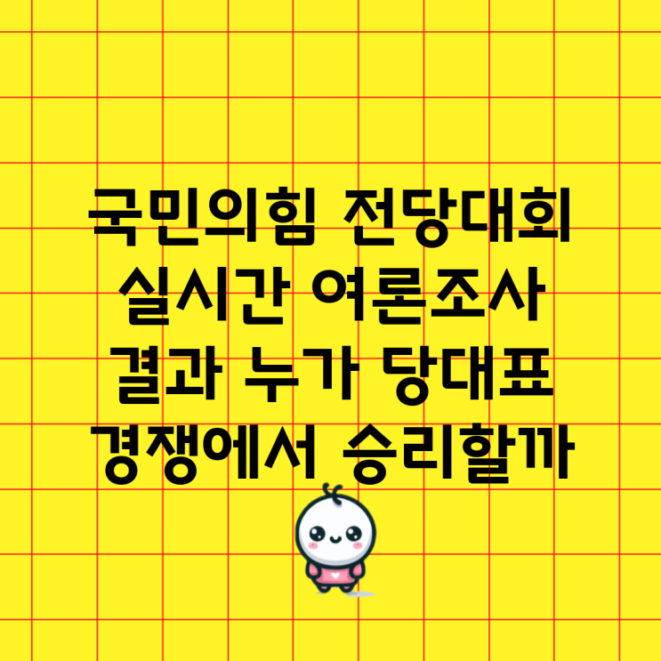 <b>국민의힘</b> 전당대회 실시간 여론조사 결과 누가 <b>당대표 경쟁</b>에서... 