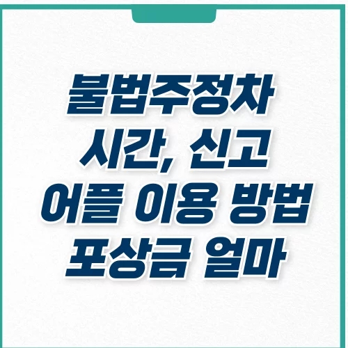  불법주정차 신고 시간 어플 방법