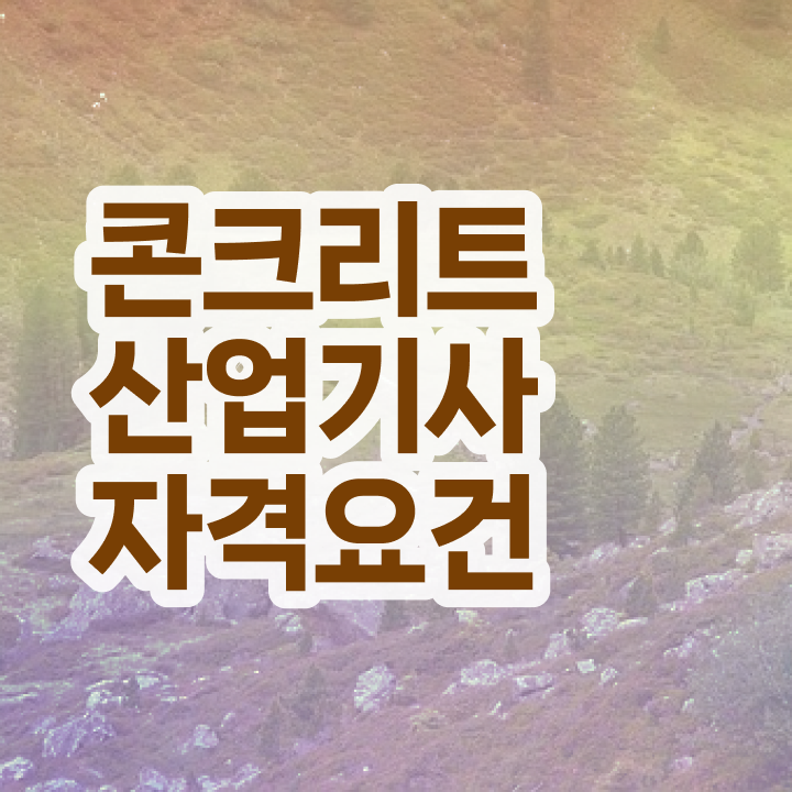  콘크리트산업기사 시험자격 콘크리트산업기사 응시조건 집에서 온라인으로 편하게 성공한 전략