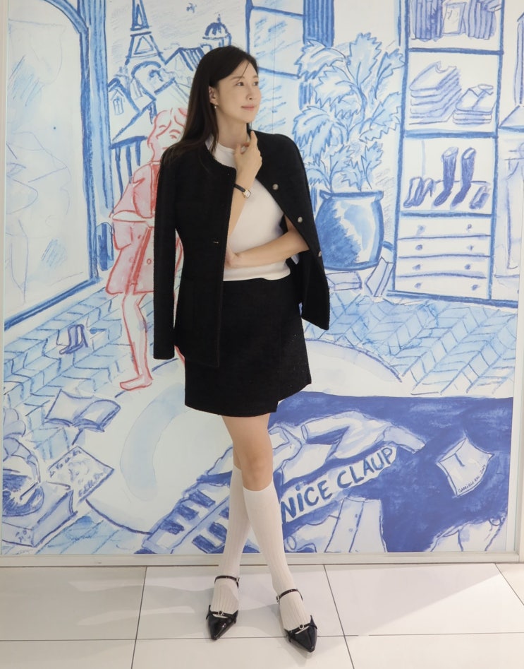  나이스 클랍 잠실 롯데백화점 여성복 브랜드 가을옷으로 프렌치시크룩 여자가을코디