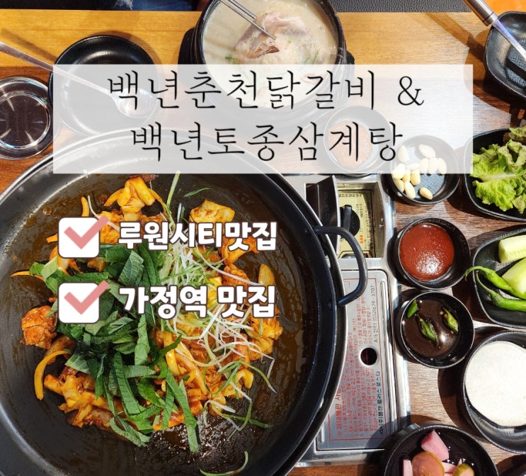  인천 루원시티 맛집 백년춘천닭갈비 들깨삼계탕으로 몸보신