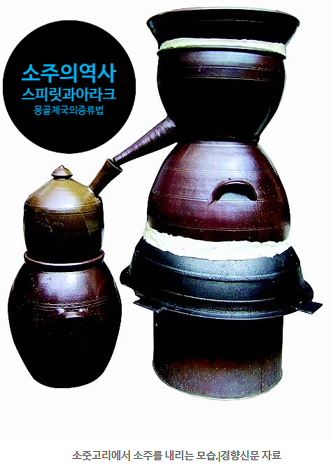  소주燒酒의 기원을 찾아서… 진로소주의탄생,진로 원래상표는 원숭이, 소주의변천사, 스피릿Sprit과 아라크Arak,몽골제국의증류식 주조법,소주의 조상은?