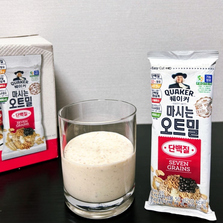  퀘이커 마시는 오트밀 미숫가루 맛 단백질 쉐이크