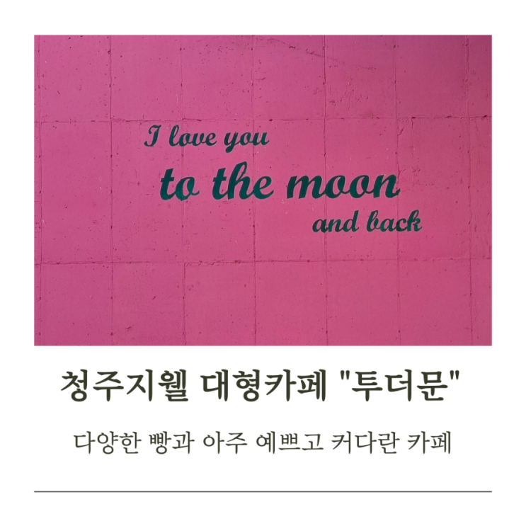  청주 지웰시티 근처 예쁜 대형카페 "투더문"