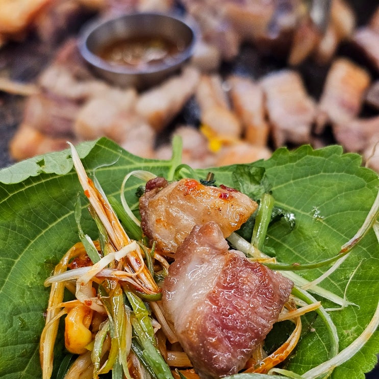  안산 사동 맛집 할매솥뚜껑삼겹살 1인분에 만원 왕겨초벌훈연 고기집