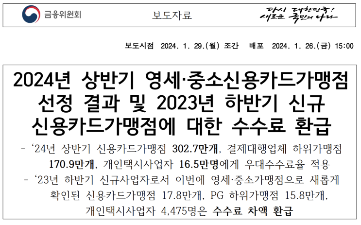  2024년 소상공인 카드 수수료 환급 평균 36만원 신청방법 - 폐업한 경우도 가능