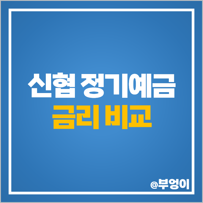 신협 정기예금 금리 특판 비교 이자 높은 고금리 예금 추천 신협 정기예금 금리 특판 비교 이자 높은 고금리 예금 추천