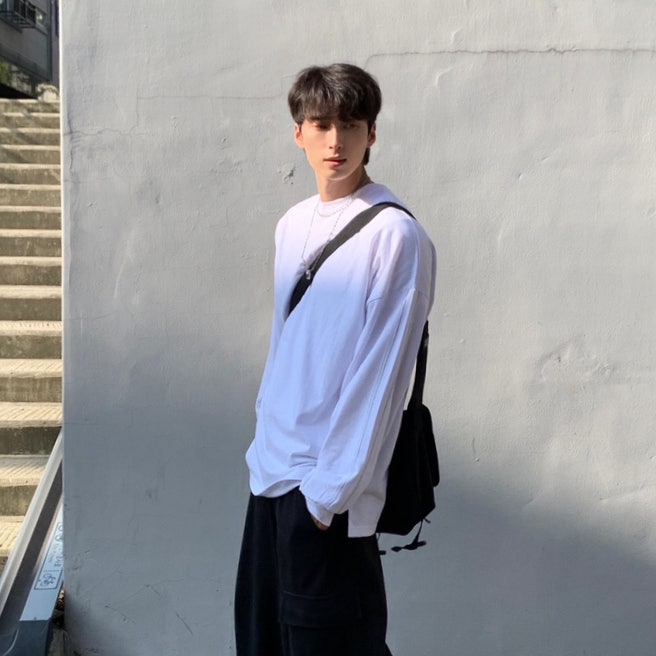  무지티 커셀 RM 스티치 세티오 긴팔 기본 티셔츠 착용샷 리뷰